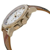 Burberry The City White Dial Haymarket Beige Leather Strap Watch for Women - BU9752 Buy Now By Burberry
