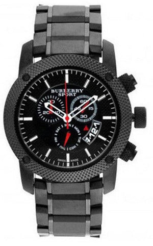 Burberry Sport Chronograph Black Dial Black Steel Strap Watch for Men - BU7703 Buy Now By Burberry