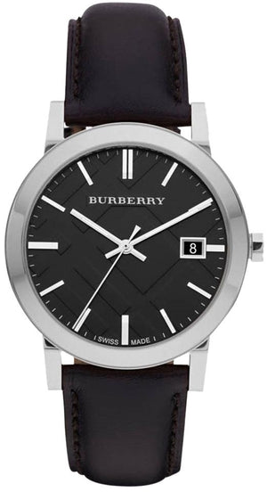Burberry The City Black Dial Black Leather Strap Watch for Men - BU9009 Buy Now By Burberry