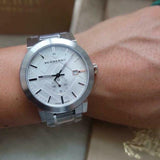 Burberry The City Silver Dial Silver Steel Strap Watch for Men - BU9900 Buy Now By Burberry