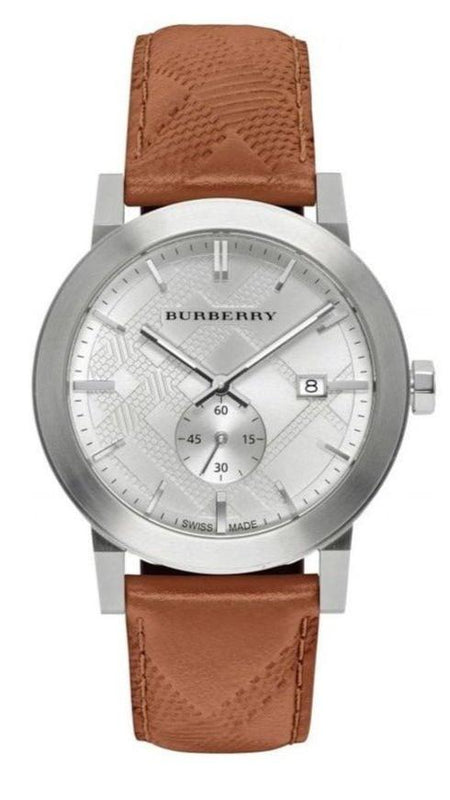 Burberry The City Silver Dial Brown Leather Strap Watch for Men - BU9904 Buy Now By Burberry