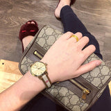 Burberry The Classic Gold Dial Brown Leather Strap Watch for Women - BU10114 Buy Now By Burberry