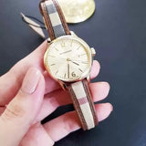 Burberry The Classic Gold Dial Brown Leather Strap Watch for Women - BU10114 Buy Now By Burberry