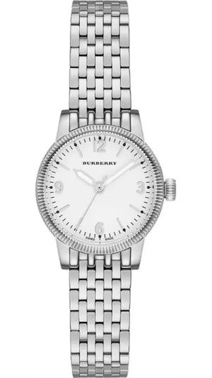 Burberry Utilitarian White Dial Silver Steel Strap Watch for Women - BU7856 Buy Now By Burberry