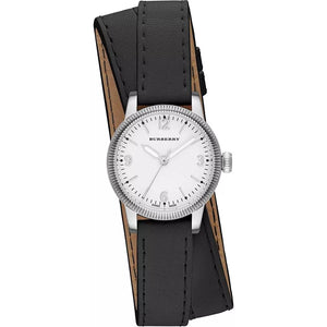 Burberry Utilitarian White Dial Black Leather Strap Watch for Women - BU7845 Buy Now By Burberry