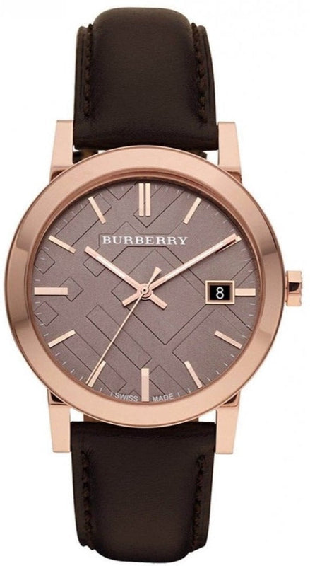 Burberry The City Grey Dial Brown Leather Strap Unisex Watch - BU9755 Buy Now By Burberry