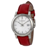 Burberry The City Silver Dial Red Leather Strap Watch for Women - BU9129 Buy Now By Burberry