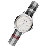 Burberry Classic Stone Silver Dial Horseberry Black Leather Strap Watch for Women - BU10103 Buy Now By Burberry