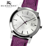 Burberry The City Silver Dial Purple Leather Strap Watch for Women - BU9122 Buy Now By Burberry