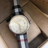 Burberry The Classic Horseferry Silver Dial Black Leather Strap Watch for Men - BU10002 Buy Now By Burberry