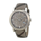 Burberry The City Smoke Dial Checked Brown Leather Strap Watch for Men - BU9358 Buy Now By Burberry