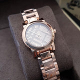 Burberry The City Rose Gold Dial Rose Gold Steel Strap Watch for Women - BU9235 Buy Now By Burberry