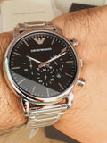 Emporio Armani Luigi Black Dial Silver Steel Strap Watch For Men - AR1894 Buy Now By Emporio Armani