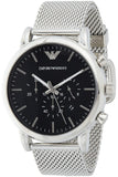 Emporio Armani Classic Chronograph Black Dial Silver Mesh Bracelet Watch For Men - AR1808 Buy Now By Emporio Armani