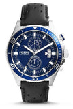 Fossil Wakefield Chronograph Blue Dial Black Leather Strap Watch for Women - CH2945 Buy Now By Fossil