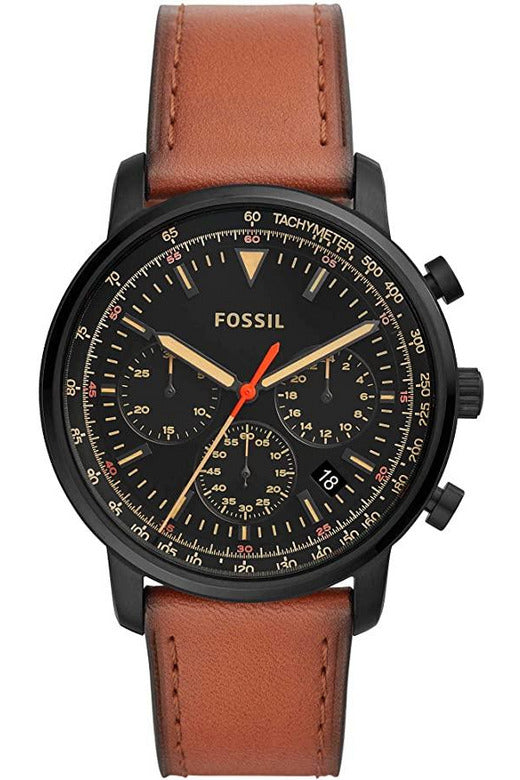 Fossil Goodwin Luggage Chronograph Black Dial Brown Leather Strap Watch for Men - FS5501 Buy Now By Fossil