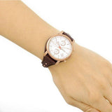 Fossil Boyfriend White Dial Brown Leather Strap Watch for Women - ES3616 Buy Now By Fossil