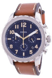 Fossil Bowman Chronograph Blue Dial Brown Leather Strap Watch for Men - FS5602 Buy Now By Fossil