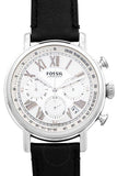 Fossil Buchanan Chronograph Silver Dial Black Leather Strap Watch for Men - FS5102 Buy Now By Fossil