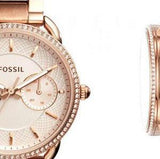 Fossil Tailor Rose Gold Dial Rose Gold Steel Strap Watch for Women - ES4264 Buy Now By Fossil