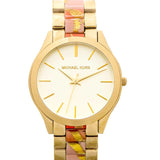 Michael Kors Slim Runway Gold Dial Two Tone Steel Strap Watch for Women - MK4300 Buy Now By Michael Kors