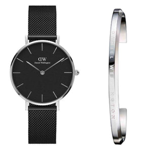 Daniel Wellington Petite Ashfield Black Dial Black Mesh Strap Watch For Women - DW00100202 Buy Now By Daniel Wellington