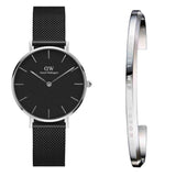 Daniel Wellington Petite Ashfield Black Dial Black Mesh Strap Watch For Women - DW00100202 Buy Now By Daniel Wellington