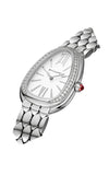 Bvlgari Serpenti Seduttori Diamonds Silver Dial Silver Steel Strap Watch for Women - SERPENTI103361 Buy Now By Bvlgari