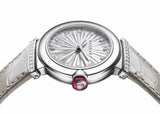 Bvlgari LVCEA Diamonds Silver Mother of Pearl Dial Silver Leather Strap Watch for Women - LVCEA103367 Buy Now By Bvlgari
