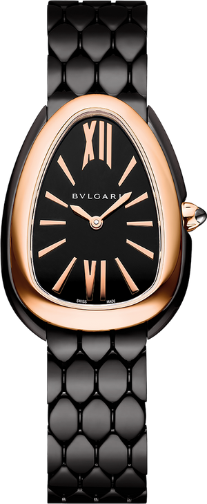 Bvlgari Serpenti Seduttori Black Dial Black Steel Strap Watch for Women - SERPENTI103704 Buy Now By Bvlgari