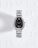 Bvlgari Serpenti Seduttori Diamonds Black Dial Silver Steel Strap Watch for Women - SERPENTI103449 Buy Now By Bvlgari
