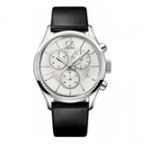 Calvin Klein Masculine Chronograph White Dial Black Leather Strap Watch for Men - K2H27120 Buy Now By Calvin Klein