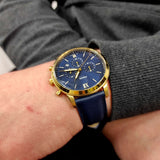 Fossil Neutra Chronograph Blue Dial Blue Leather Strap Watch for Men - FS5790 Buy Now By Fossil
