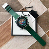Gucci Dive Tiger Green Dial Green Rubber Strap Watch For Men - YA136316 Buy Now By Gucci