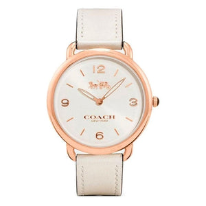 Coach Delancey White Dial White Leather Strap Watch for Women - 14502790 Buy Now By Coach
