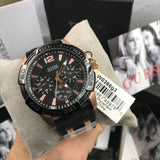 Guess Oasis Black Dial Two Tone Steel Strap Watch for Men - W0366G3 Buy Now By Guess