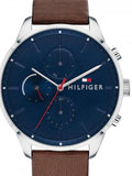 Tommy Hilfiger Chase Chronograph Grey Dial Brown Leather Strap Watch For Men - 1791487 Buy Now By Tommy Hilfiger