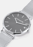 Coach Charles Black Dial Silver Mesh Bracelet Watch for Men - 14602144 Buy Now By Coach