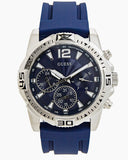Guess Commander Blue Dial Blue Rubber Strap Watch for Men - GW0211G1 Buy Now By Guess