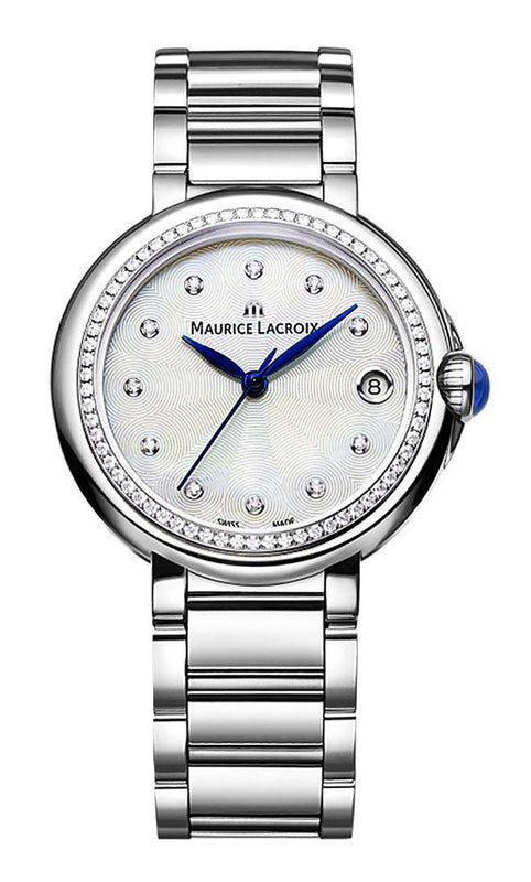 Maurice Lacroix Fiaba Diamonds Mother of Pearl Dial Silver Steel Strap Watch for Women - FA1004-SD502-170-1 Buy Now By Maurice Lacroix
