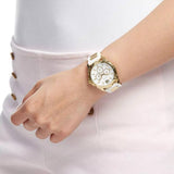 Guess Intrepid White Dial Two Tone Silicone Strap Watch For Women - W0325L2 Buy Now By Guess