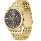 Hugo Boss Gregor Chronograph Grey Dial Gold Steel Strap Watch For Men - 1514051 Buy Now By Hugo Boss