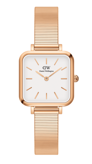 Daniel Wellington Quadro Studio White Dial Rose Gold Mesh Strap Watch For Women - DW00100517 Buy Now By Daniel Wellington