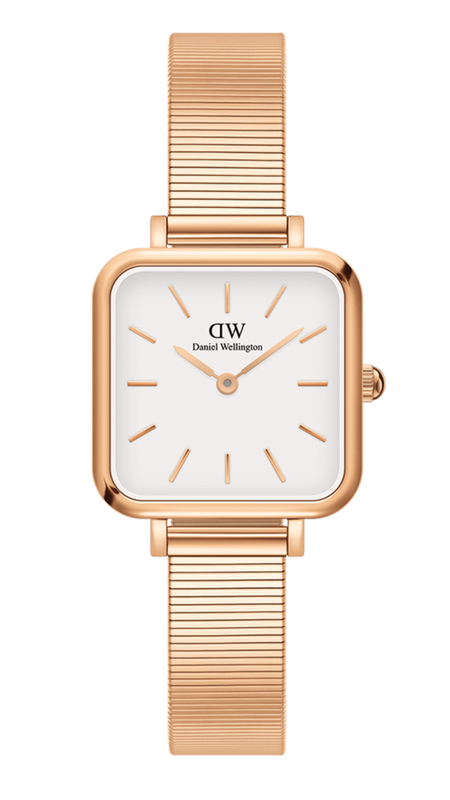 Daniel Wellington Quadro Studio White Dial Rose Gold Mesh Strap Watch For Women - DW00100517 Buy Now By Daniel Wellington