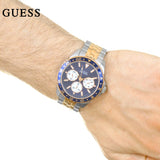 Guess Odyssey Blue Dial Two Tone Steel Strap Watch For Men - W1107G3 Buy Now By Guess
