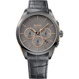 Hugo Boss Onyx Grey Dial Black Leather Strap Watch for Men - 1513366 Buy Now By Hugo Boss