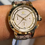 Tory Burch The Tory Chronograph White Dial Maroon Jacquard Strap Watch for Women - TBW1051 Buy Now By Tory Burch