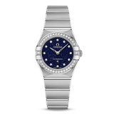 Omega Constellation Manhattan Quartz Diamonds Blue Dial Silver Steel Strap Watch for Women - 131.15.25.60.53.001 Buy Now By Omega