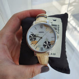 Fossil Jacqueline Three-Hand White Dial Yellow Leather Strap Watch for Women - ES4812 Buy Now By Fossil