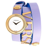 Versace V-Flare Silver Dial Purple Leather Strap Watch for Women - VEBN00318 Buy Now By Versace